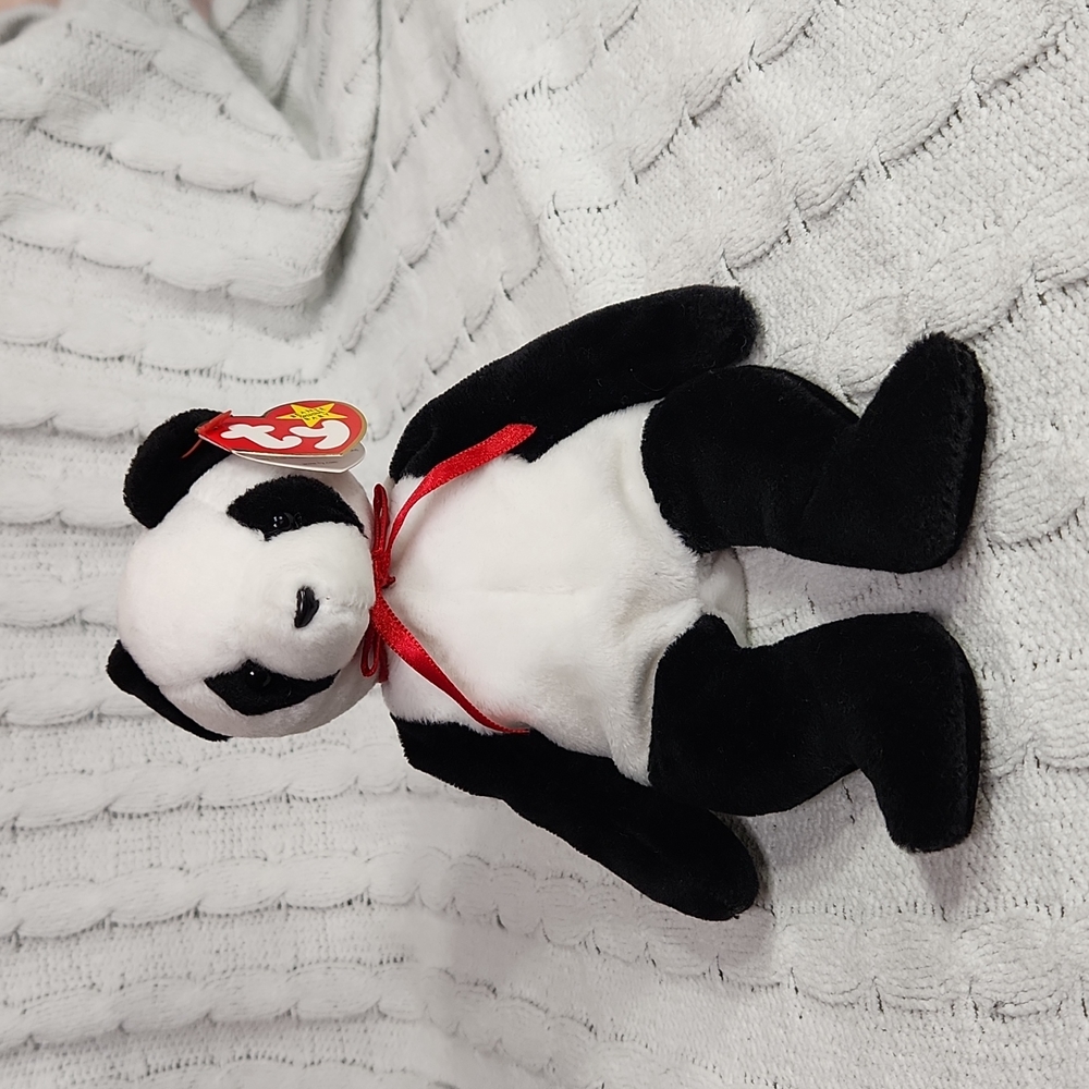 Vintage Ty Beanie Baby "Fortune" Panda Bear 1998 P.E. Pellets - Picture 1 of 12
